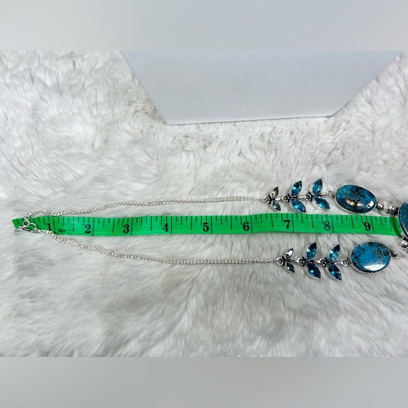 Turquoise Blue Topaz 925 Gemstone Necklace & Earrings - Picture 7 of 10